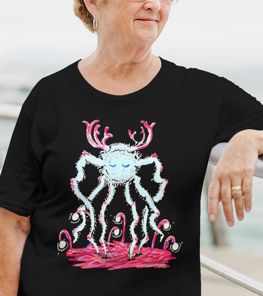Cavetown Spider Whimsical Creature With Antlers In Pastel Sketch T-Shirt