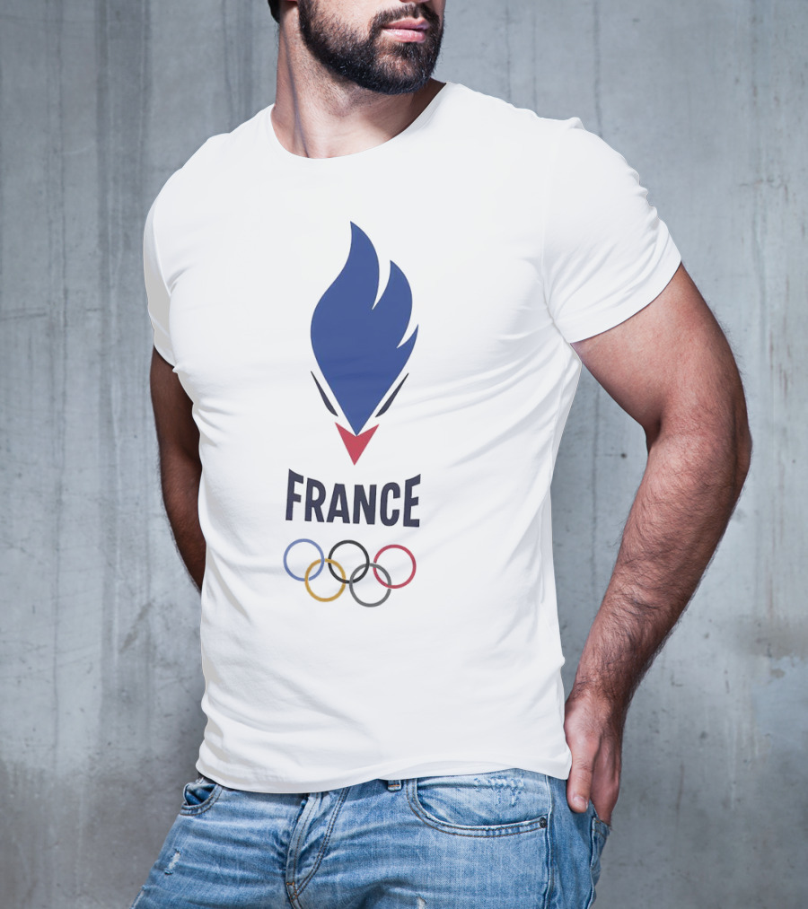 France Olympic Flame And Rings T-Shirt