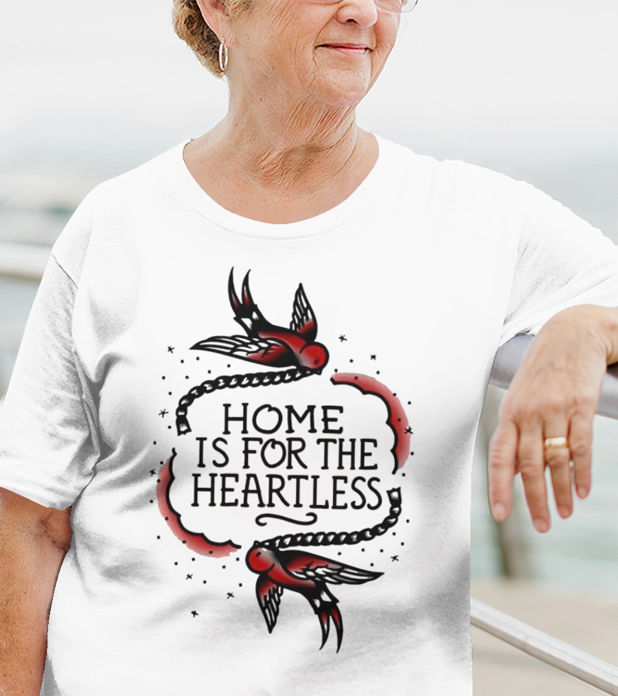 Home Is For The Heartless Red Swallows And Chain T-Shirt