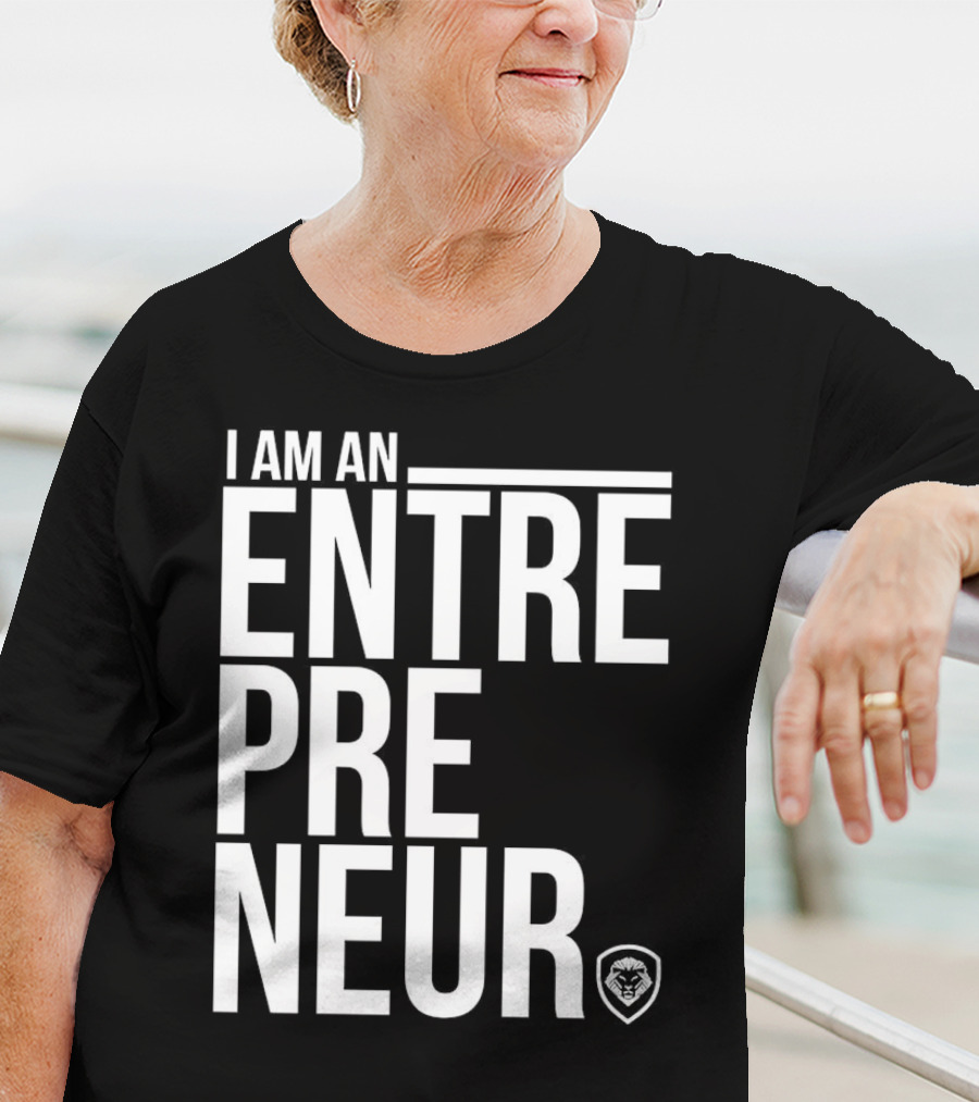 I Am An Entrepreneur Lion Shield Badge T-Shirt