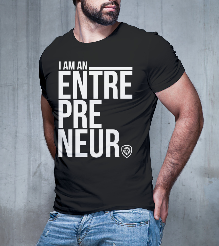 I Am An Entrepreneur Lion Shield Badge T-Shirt