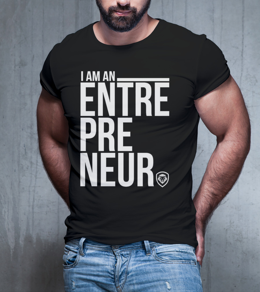 I Am An Entrepreneur Lion Shield Badge T-Shirt