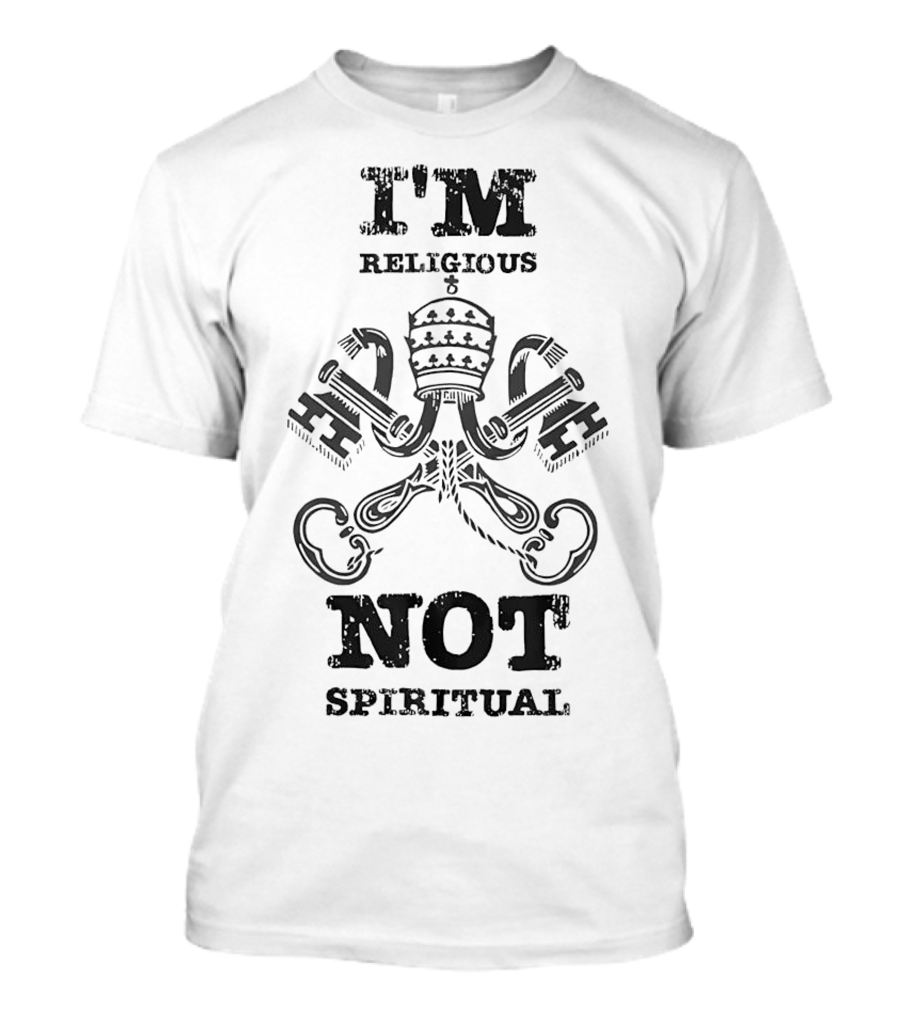 I'm Religious Not Spiritual Papal Tiara And Crossed Keys T-Shirt