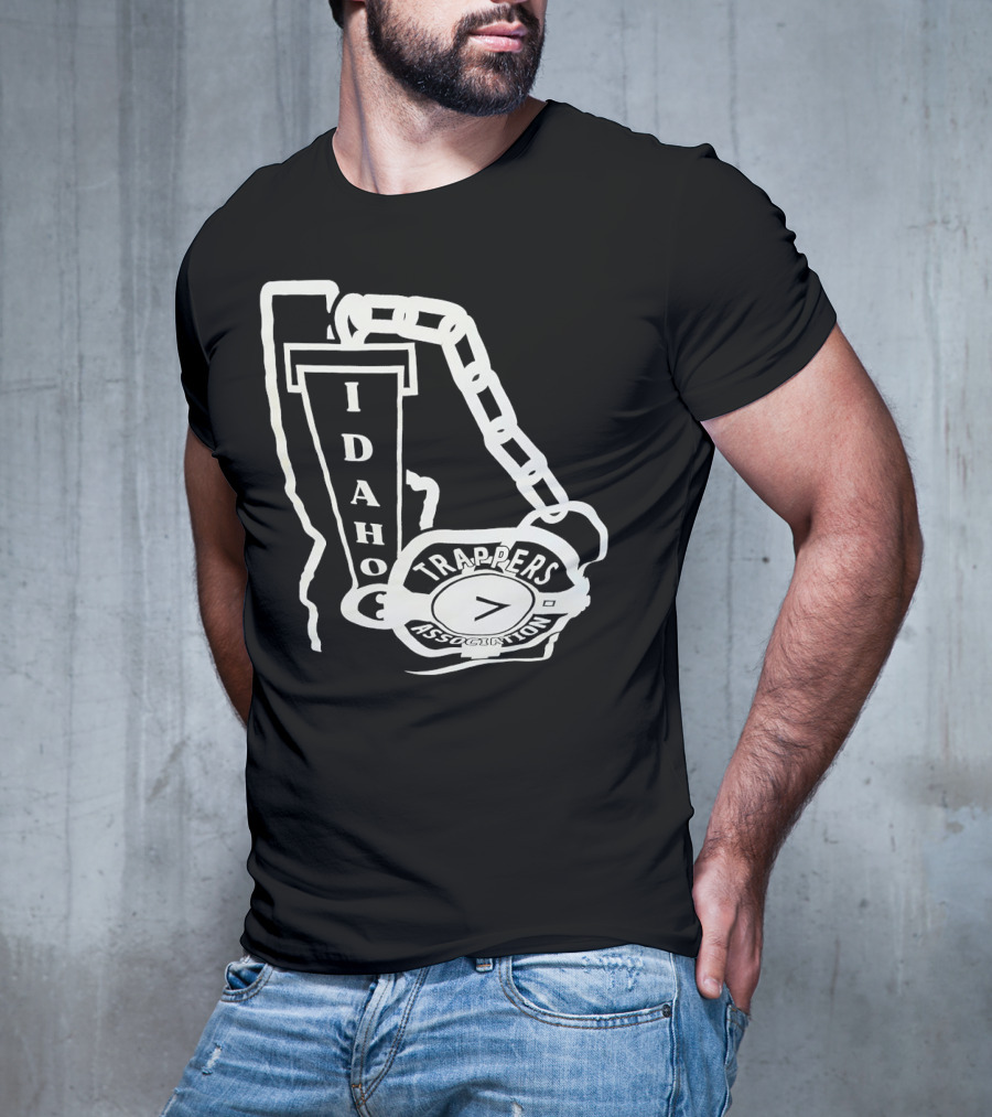 Idaho Trappers Association Logo With Trapper Symbol And Chain T-Shirt