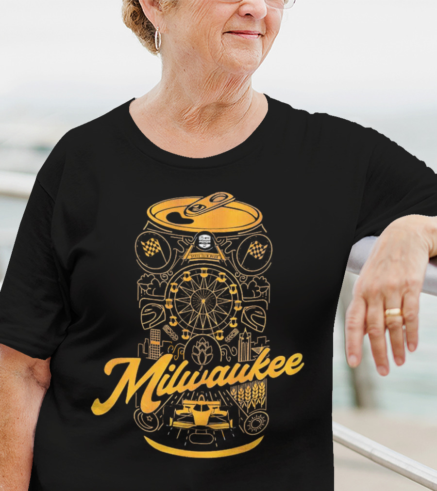 Milwaukee State Fair Park Ferris Wheel And Beer Can T-Shirt