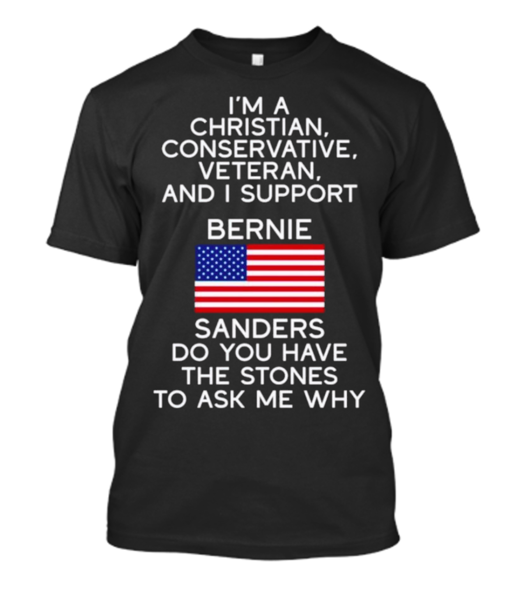 Christian Conservative Veteran Supporting Bernie Sanders American Flag Inquiry T-Shirt