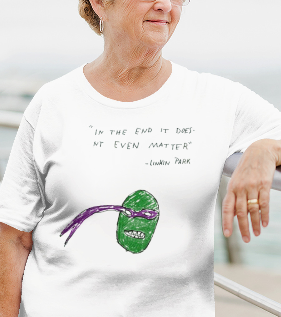 Linkin Park In The End It Does Nt Even Matter Green Mask Purple Band T-Shirt