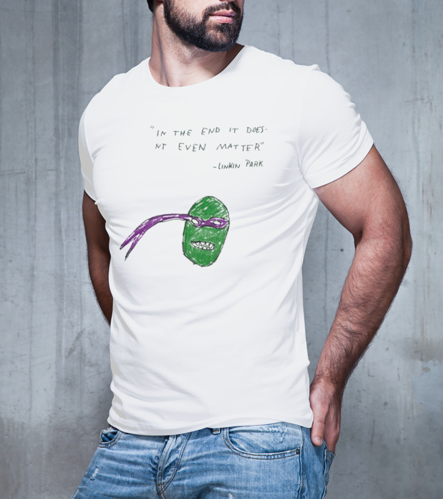Linkin Park In The End It Does Nt Even Matter Green Mask Purple Band T-Shirt