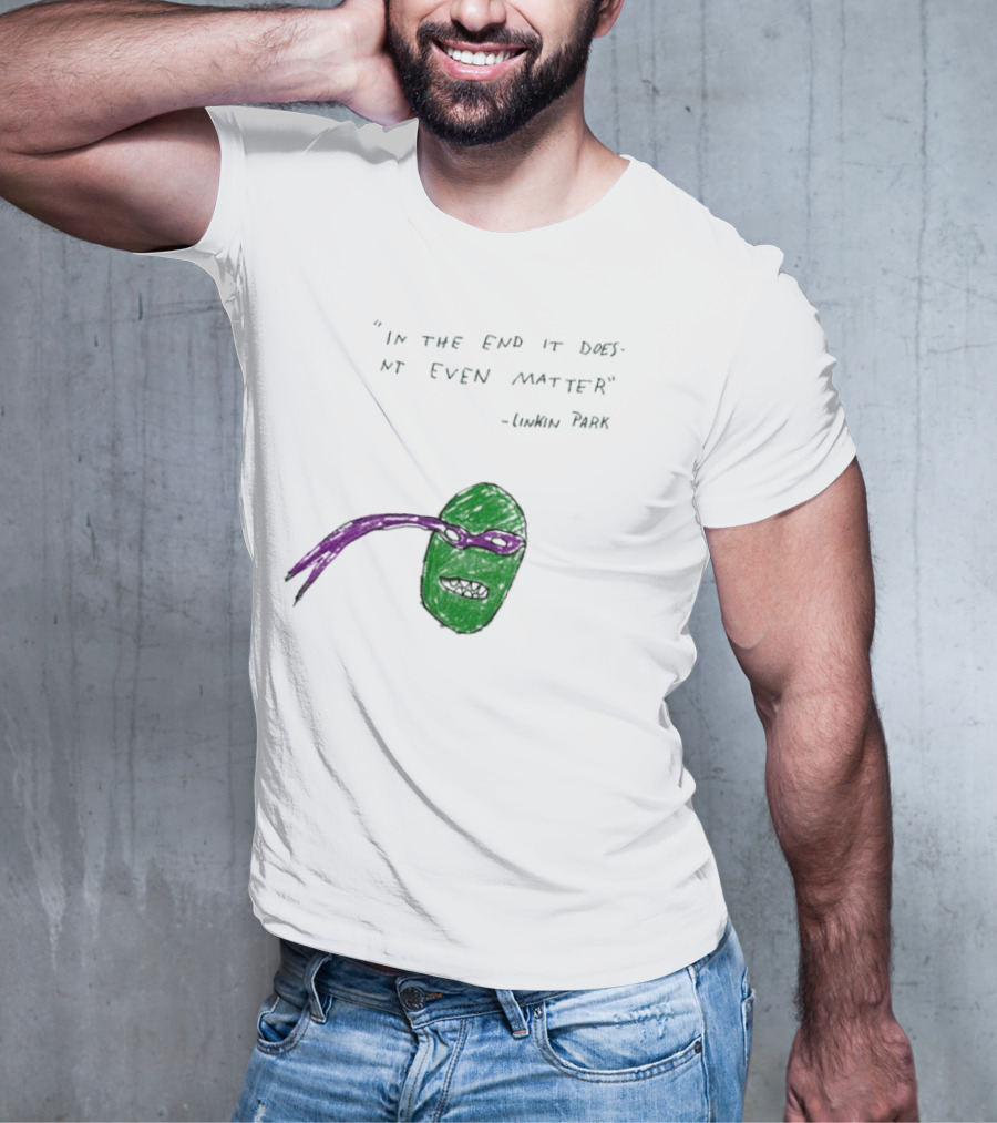 Linkin Park In The End It Does Nt Even Matter Green Mask Purple Band T-Shirt