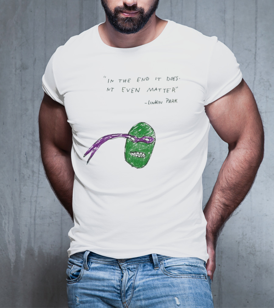 Linkin Park In The End It Does Nt Even Matter Green Mask Purple Band T-Shirt