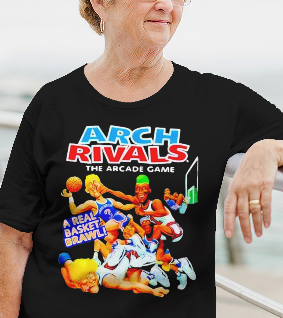 Arch Rivals Arcade Game A Real Basket Brawl Action Scene T-Shirt