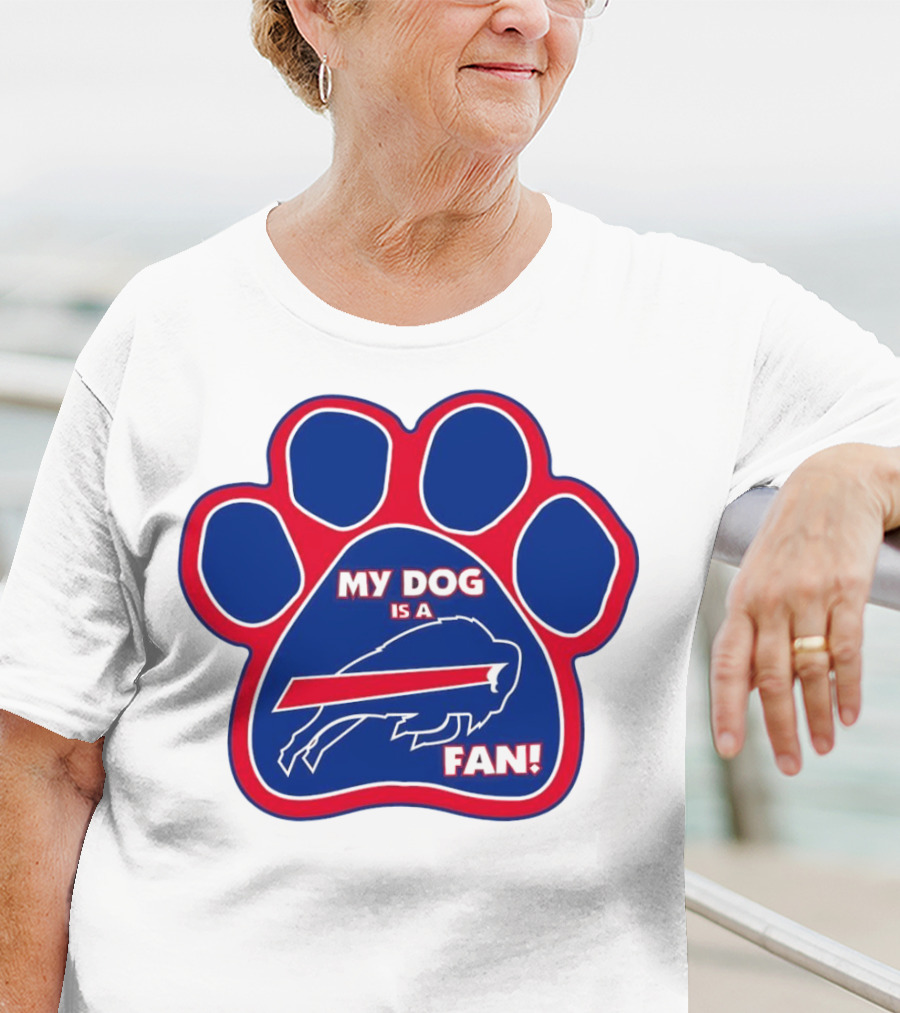 Buffalo Bills My Dog Is A Fan Paw Prints T-Shirt