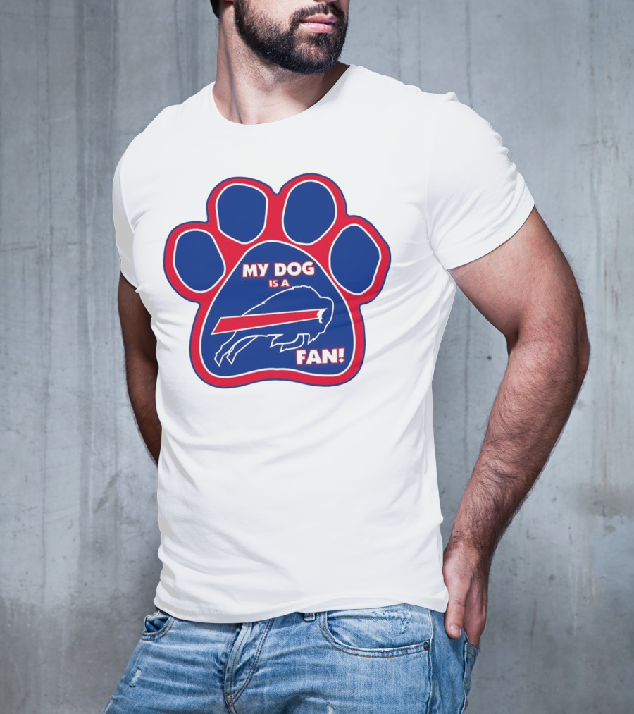 Buffalo Bills My Dog Is A Fan Paw Prints T-Shirt
