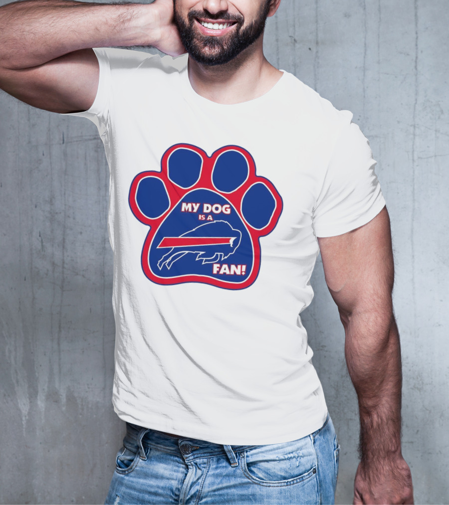 Buffalo Bills My Dog Is A Fan Paw Prints T-Shirt