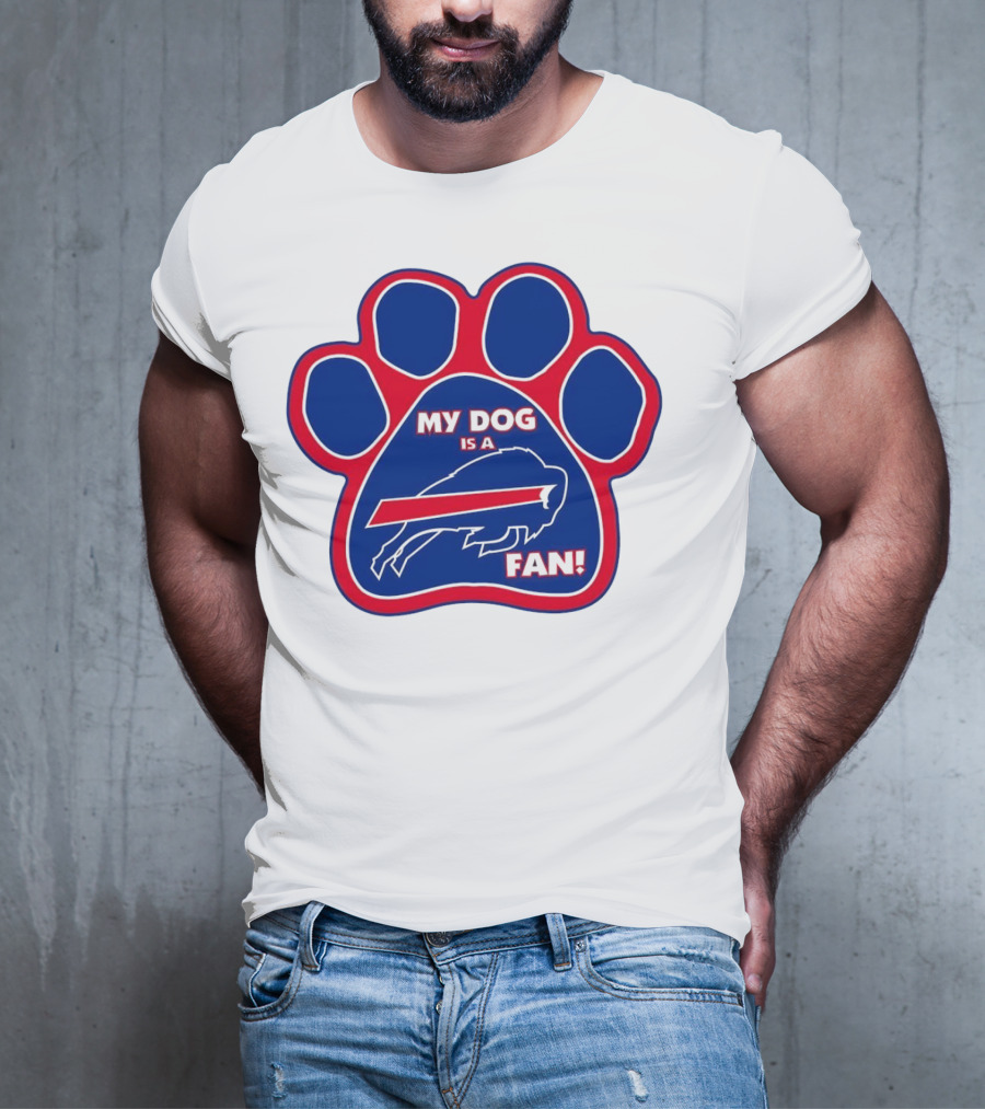 Buffalo Bills My Dog Is A Fan Paw Prints T-Shirt