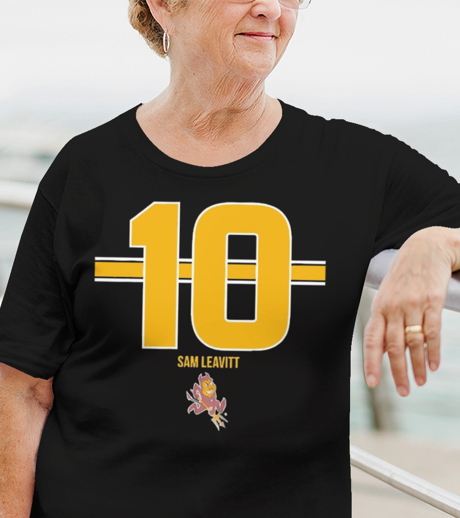 Sam Leavitt 10 Arizona State Sun Devils Football Player Iconic T-Shirt