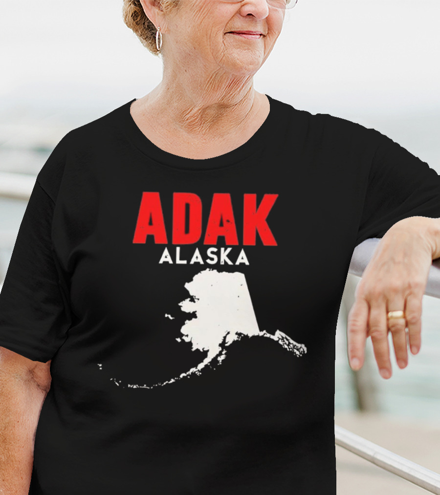 Adak Alaska State Map Travel USA Alaskan America T-Shirt