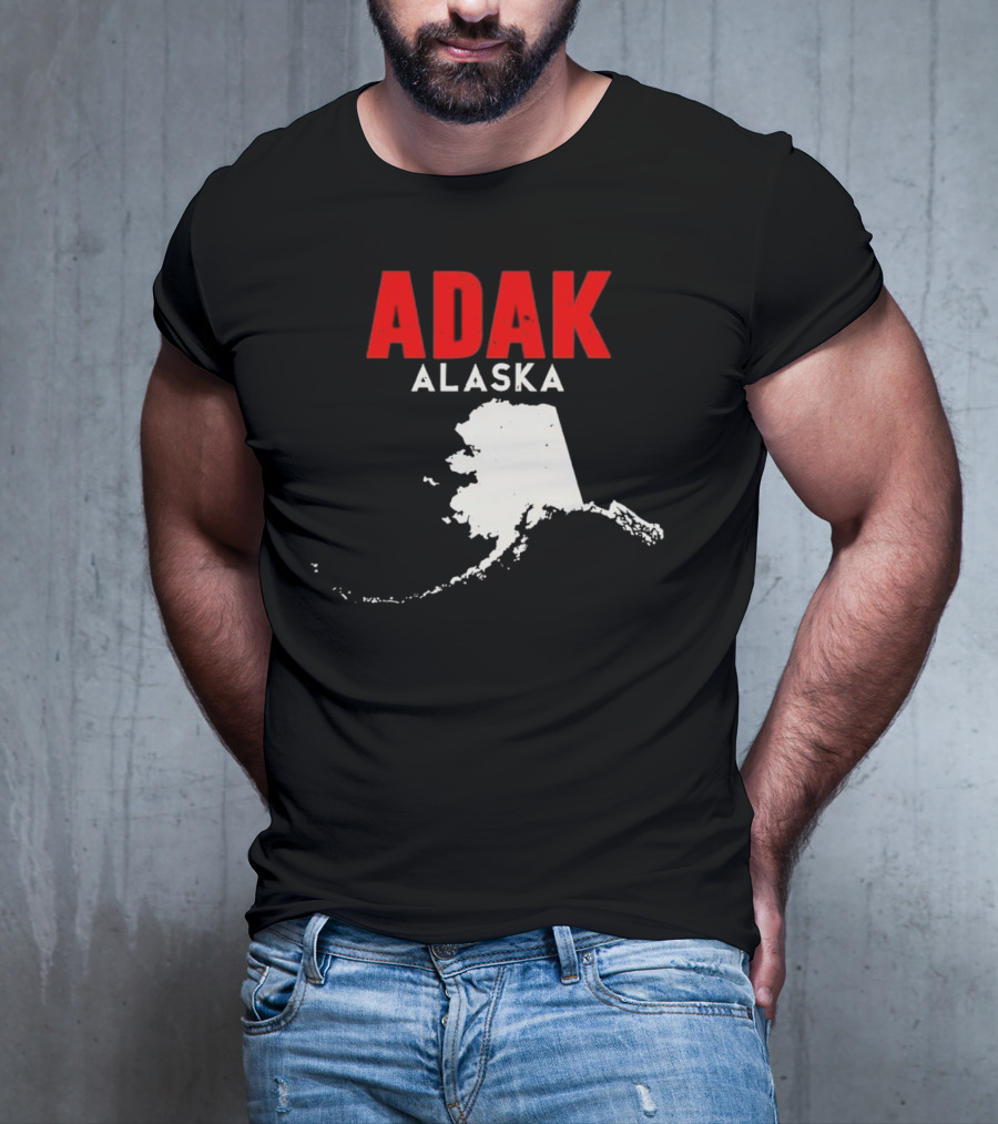 Adak Alaska State Map Travel USA Alaskan America T-Shirt