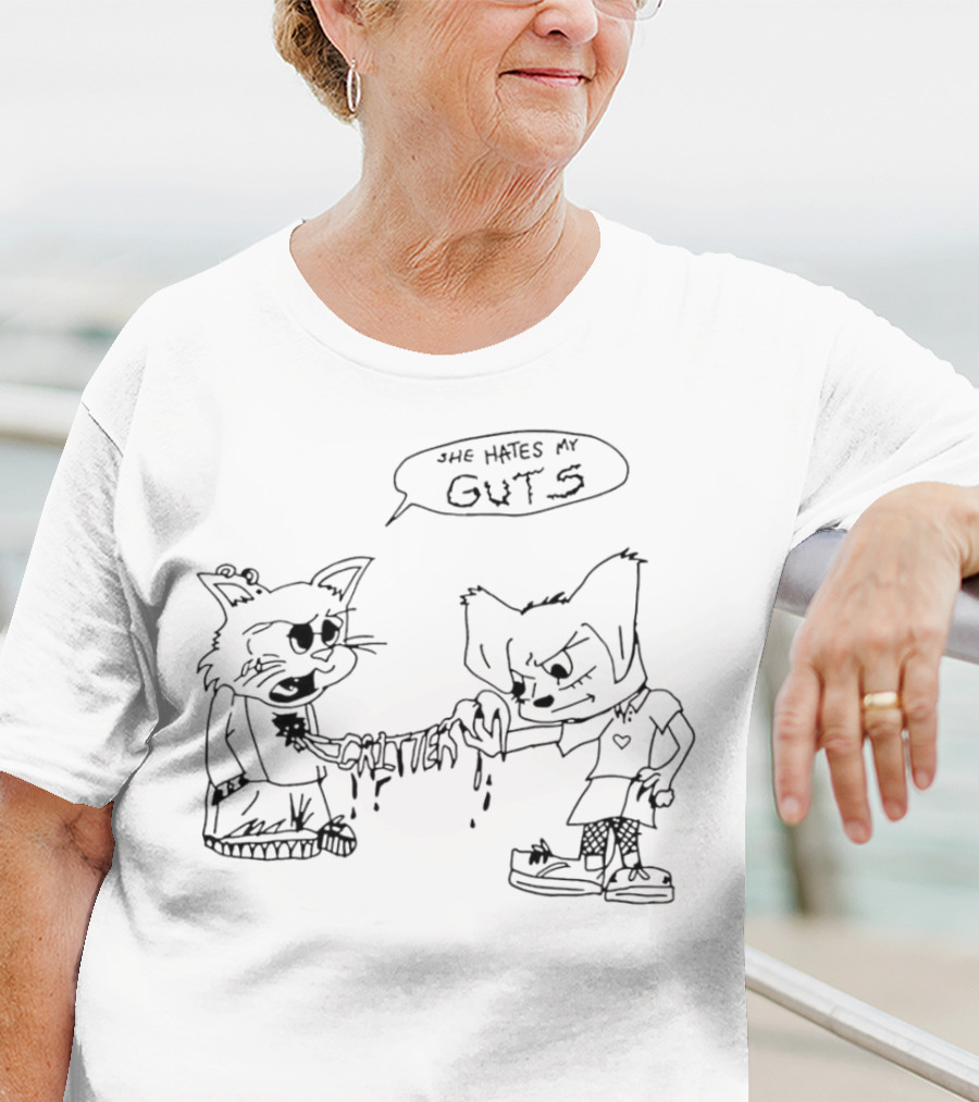 She Hates My Guts Cr1tter Cats T-Shirt