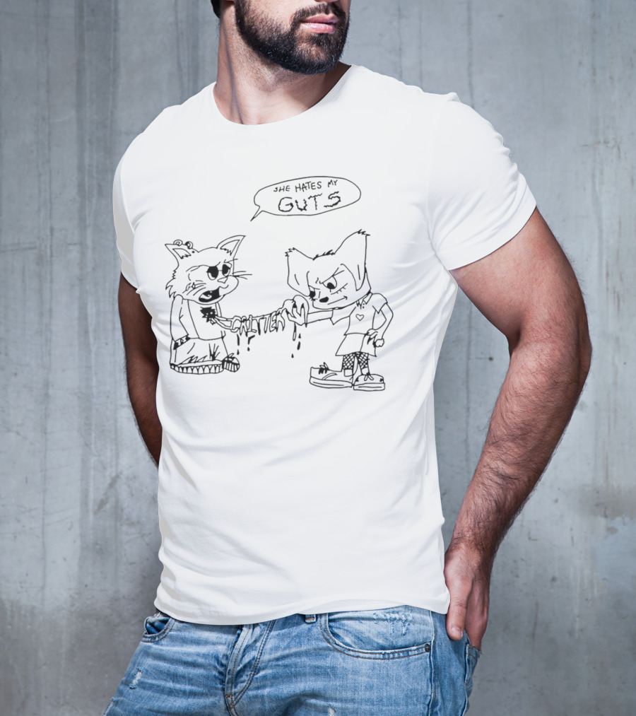 She Hates My Guts Cr1tter Cats T-Shirt