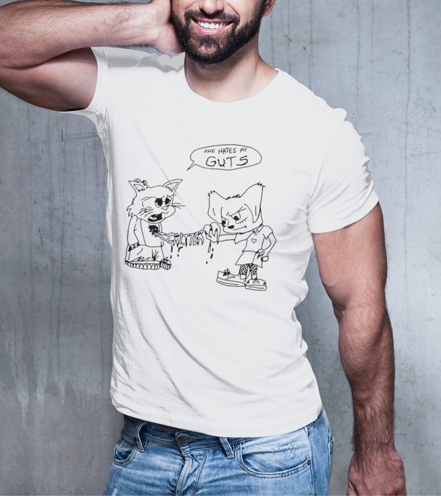 She Hates My Guts Cr1tter Cats T-Shirt