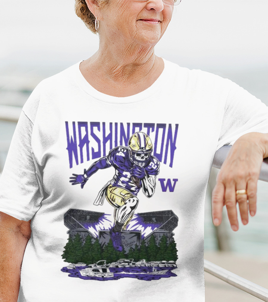 Washington Huskies Dawg Dash Immortal Football Stadium And Boats T-Shirt