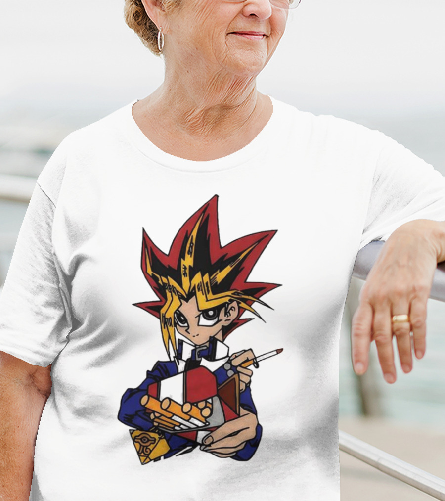 Yu-Gi-Oh Yugi Holding Cards With Millennium Puzzle T-Shirt