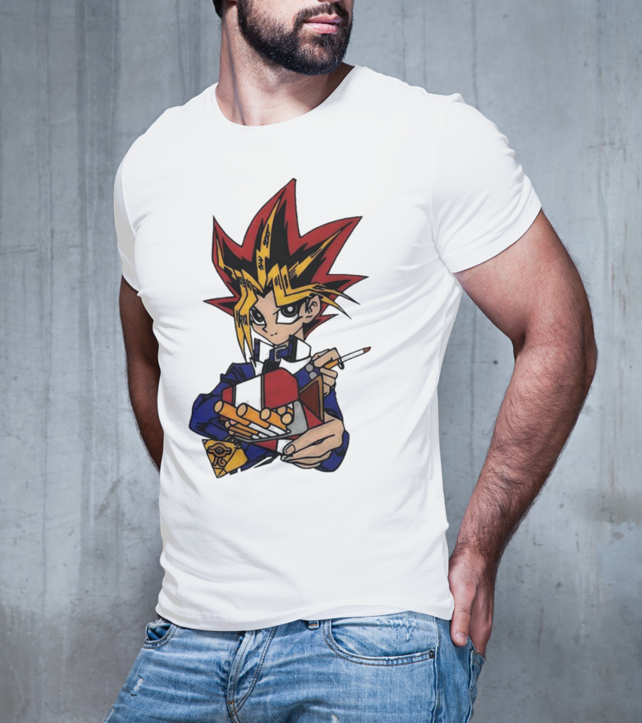 Yu-Gi-Oh Yugi Holding Cards With Millennium Puzzle T-Shirt