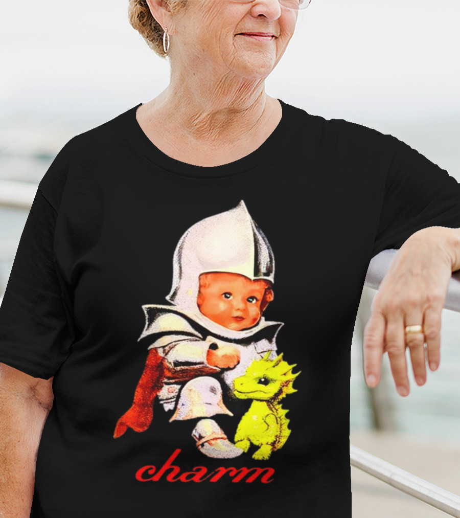 Claire Cottrill HQ Charm Dragon Knight Baby In Armor With Yellow Dragon T-Shirt