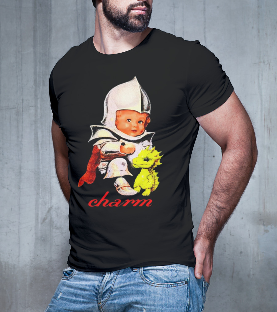 Claire Cottrill HQ Charm Dragon Knight Baby In Armor With Yellow Dragon T-Shirt