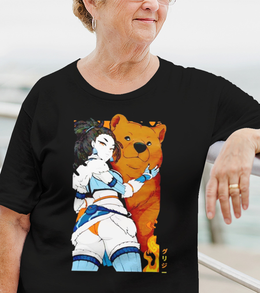 Grizzy X Gsupps Waifu Collab Anime Bear Fire T-Shirt