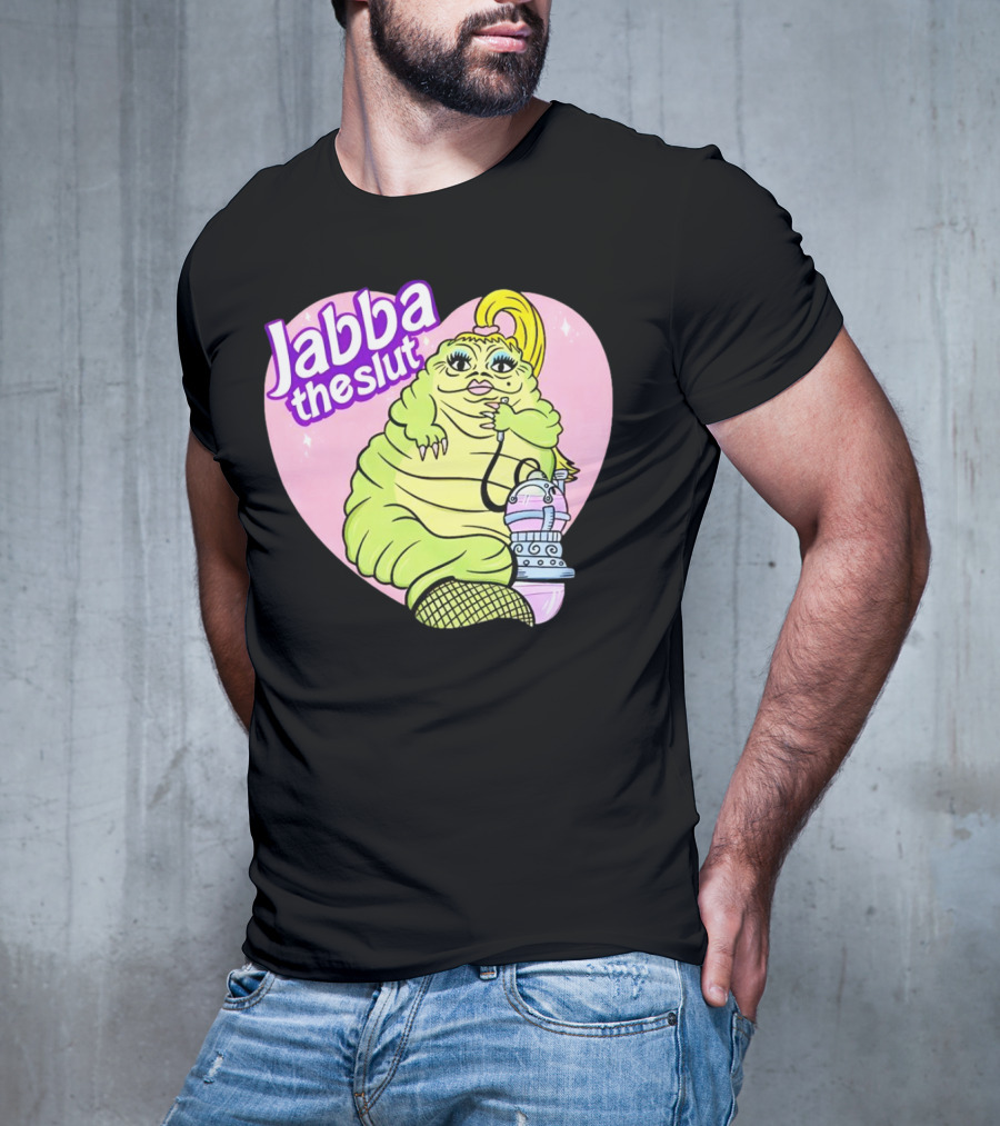 Jabba The Slut Parody Pink Heart Background T-Shirt