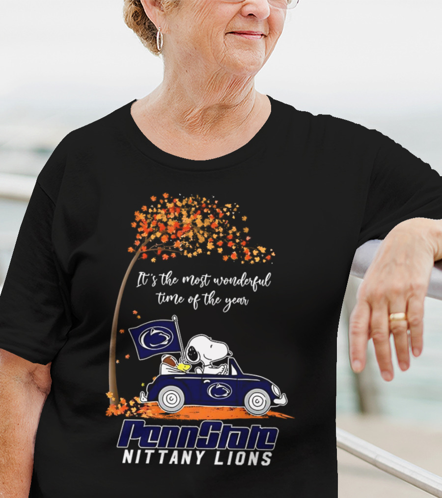 It's The Most Wonderful Time Of The Year Snoopy Driving Car Penn State Nittany Lions T-Shirt