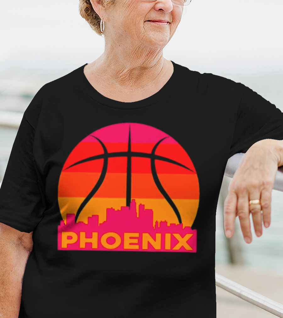 Phoenix Suns Sunset Basketball Skyline T-Shirt