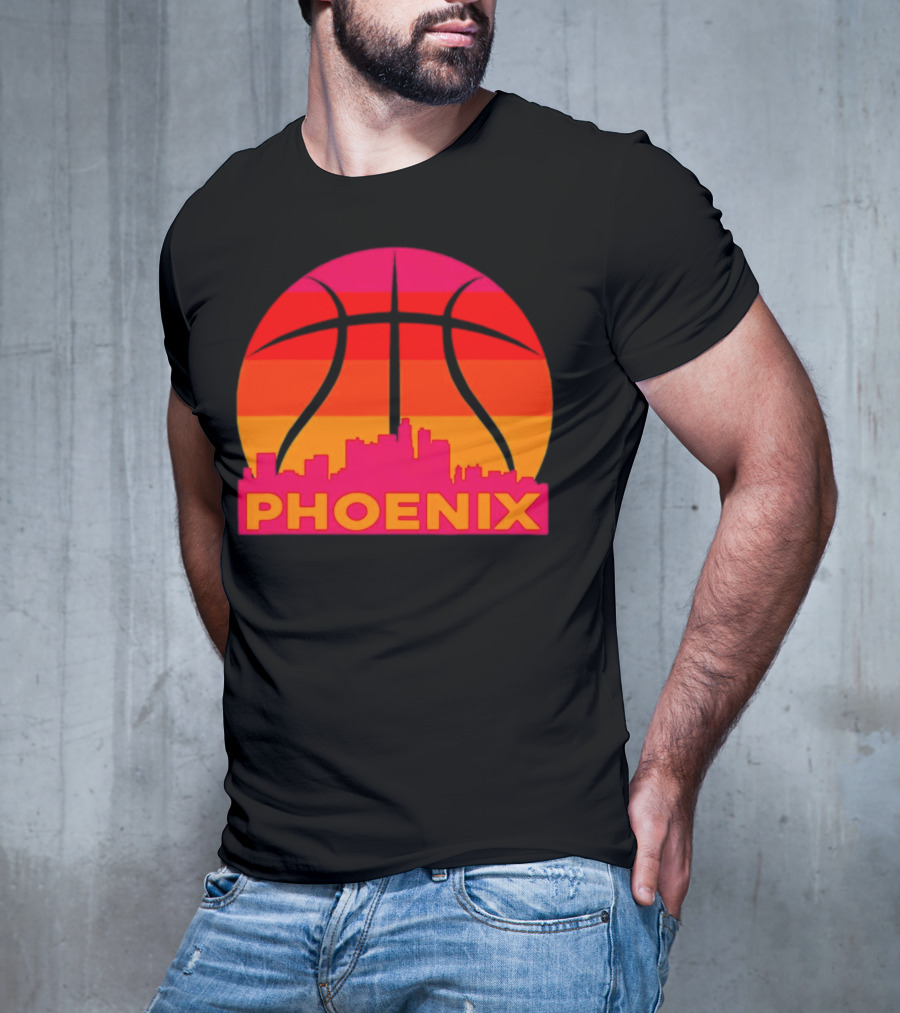Phoenix Suns Sunset Basketball Skyline T-Shirt