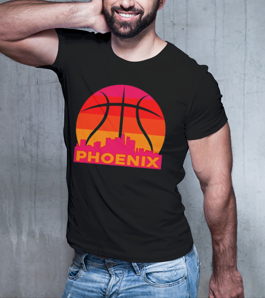 Phoenix Suns Sunset Basketball Skyline T-Shirt