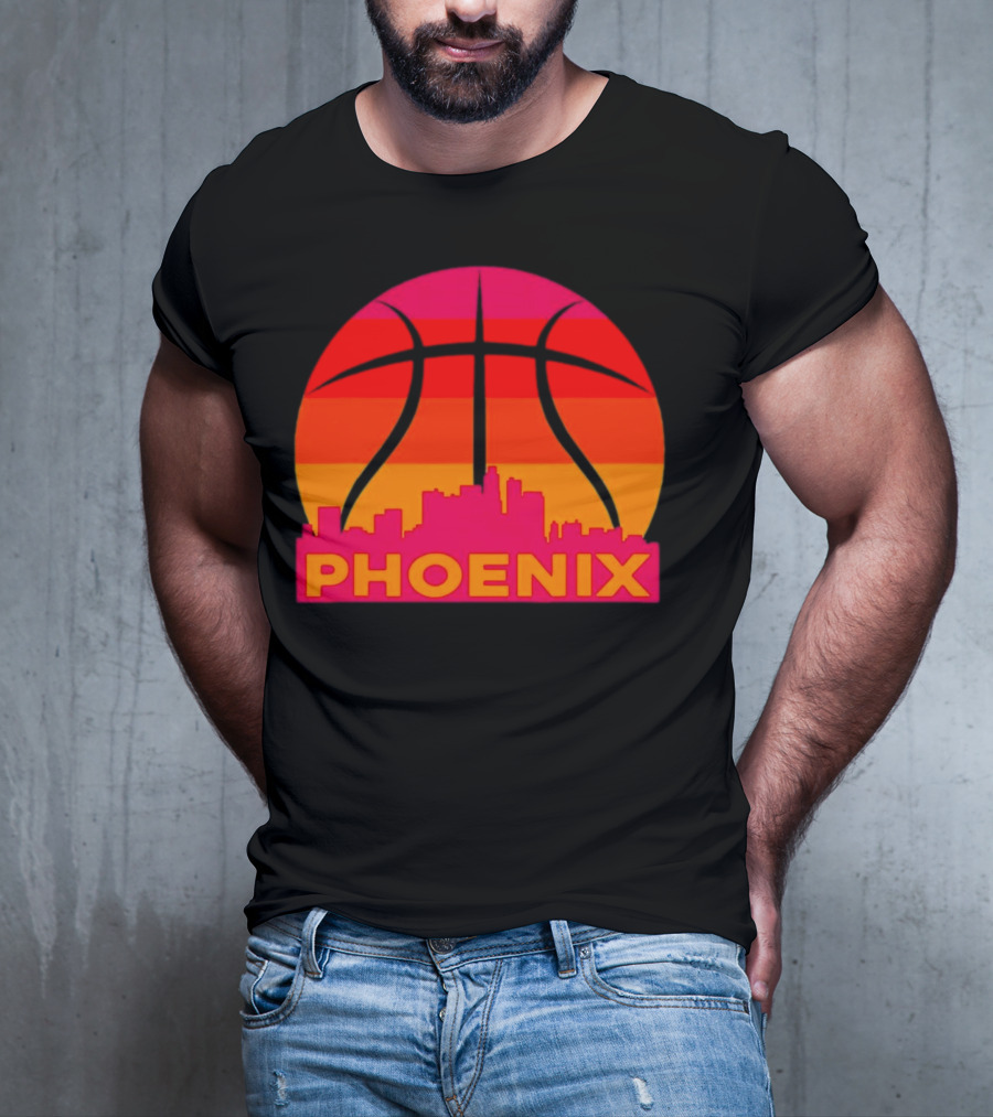 Phoenix Suns Sunset Basketball Skyline T-Shirt