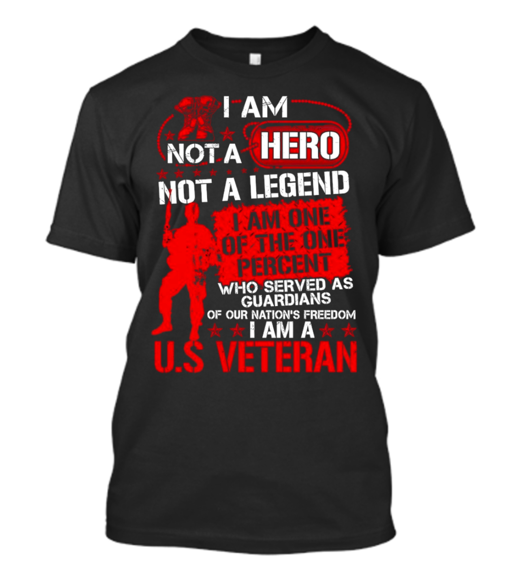 I Am Not A Hero Not A Legend I Am One Of The One Percent Who Served As Guardians Of Our Nation's Freedom I Am A U.S. Veteran T-Shirt