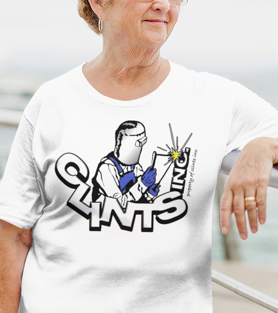 Property Of Clints Inc Welder Mechanic Welding Spark T-Shirt