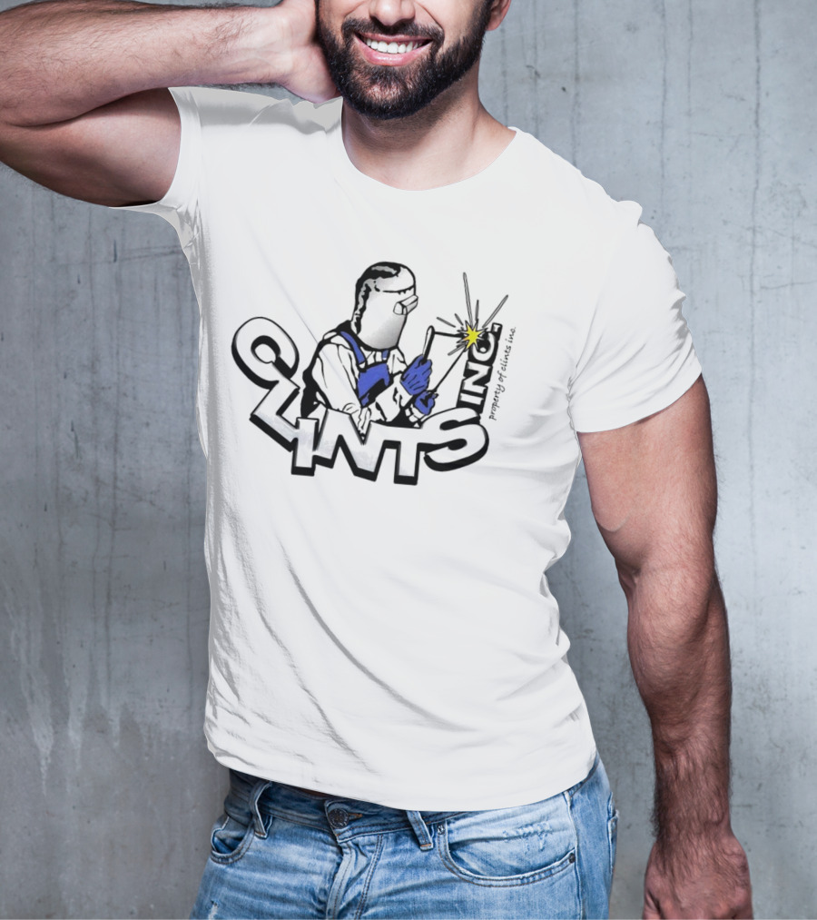 Property Of Clints Inc Welder Mechanic Welding Spark T-Shirt