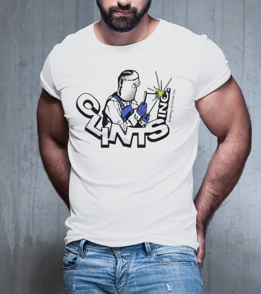 Property Of Clints Inc Welder Mechanic Welding Spark T-Shirt