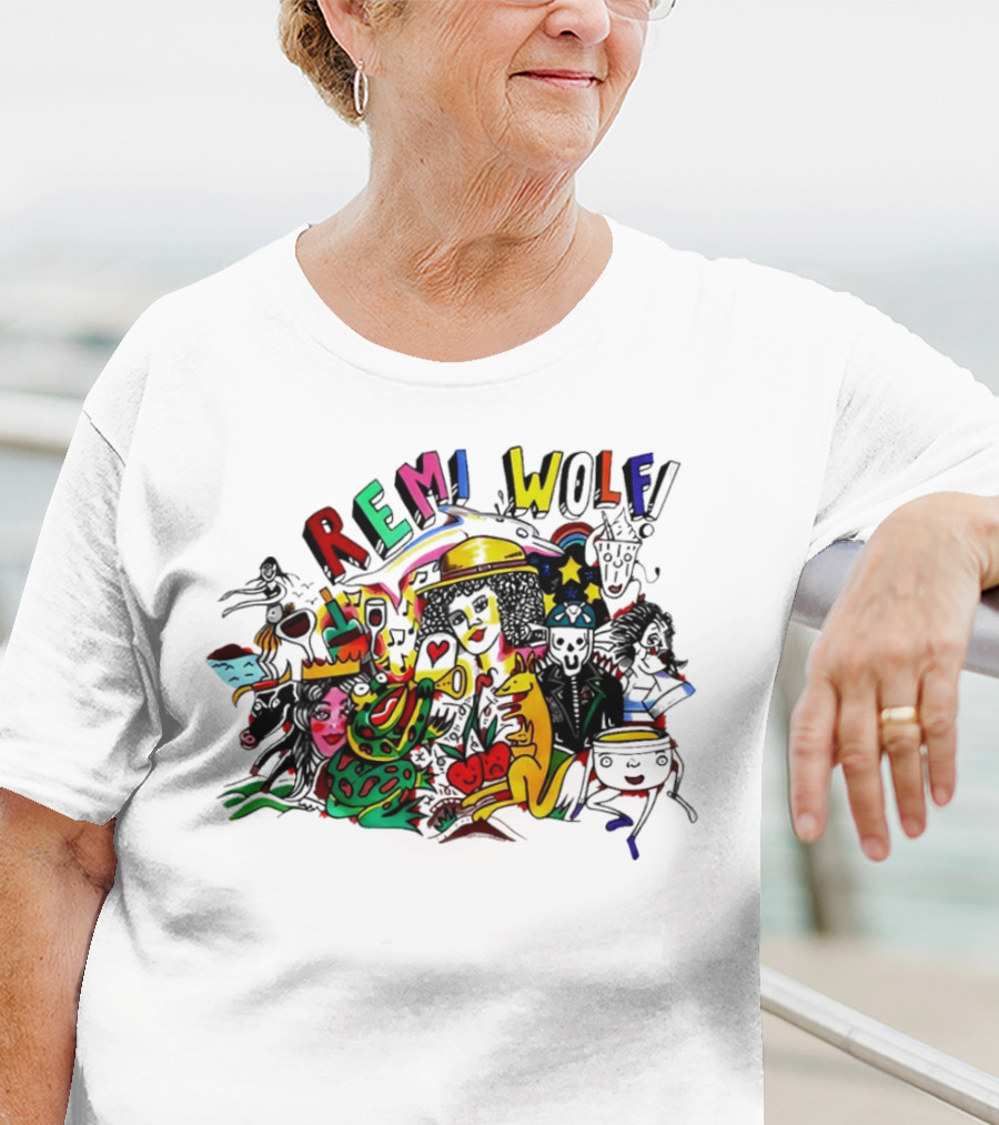 Big Ideas Remi Wolf Colorful Doodle Animation T-Shirt