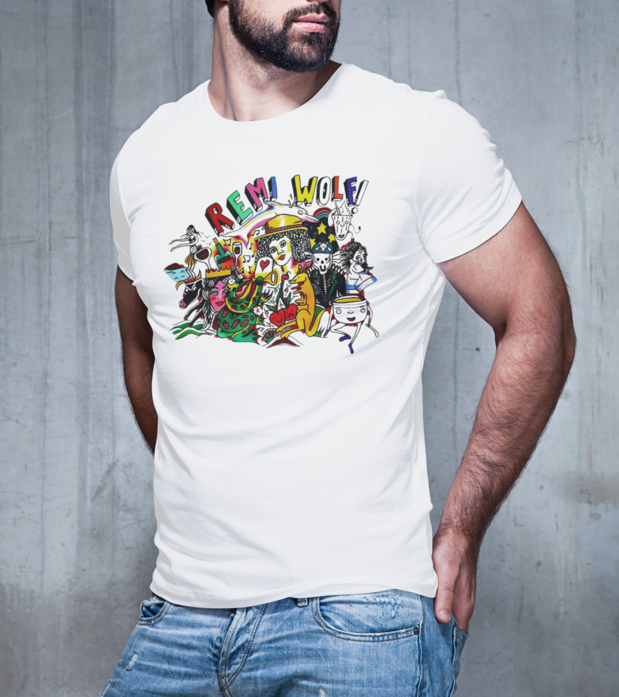 Big Ideas Remi Wolf Colorful Doodle Animation T-Shirt