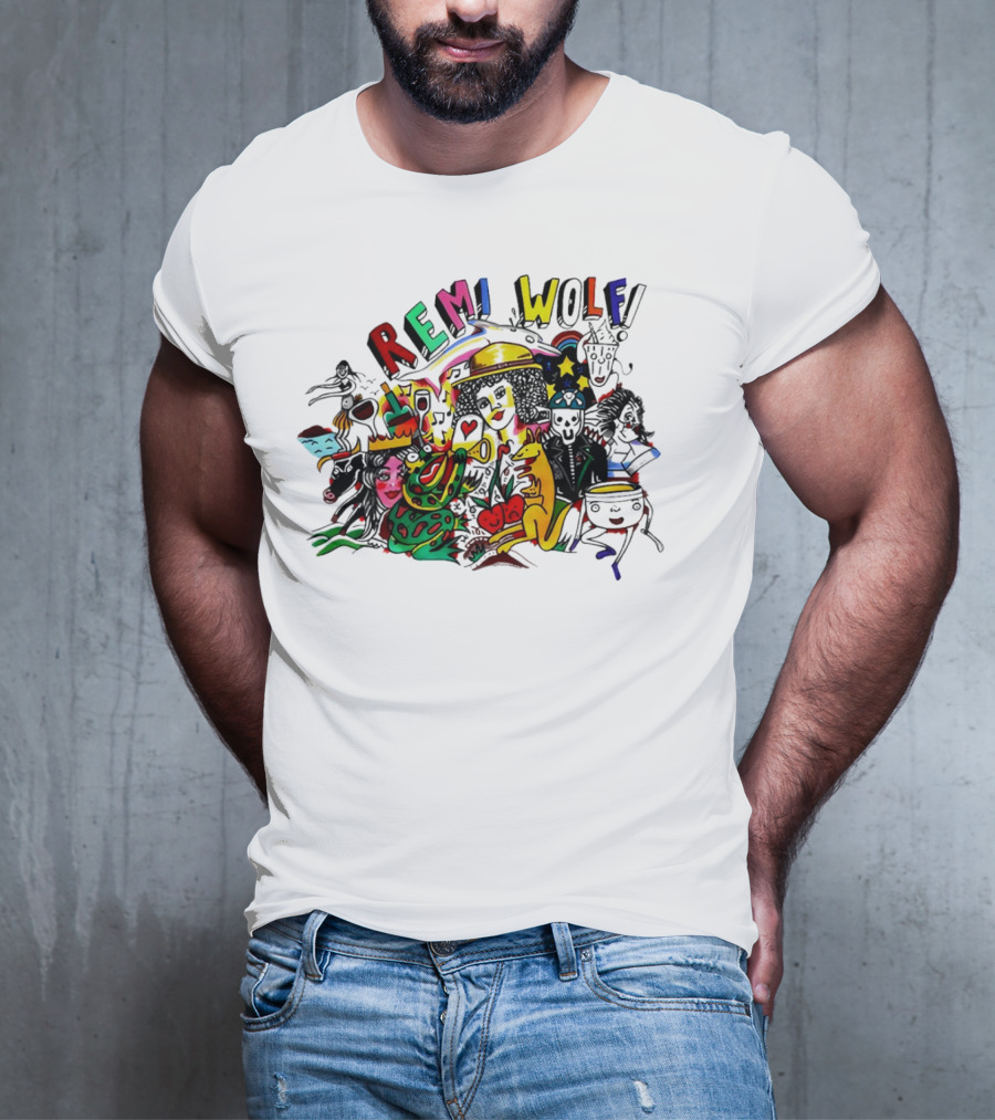 Big Ideas Remi Wolf Colorful Doodle Animation T-Shirt