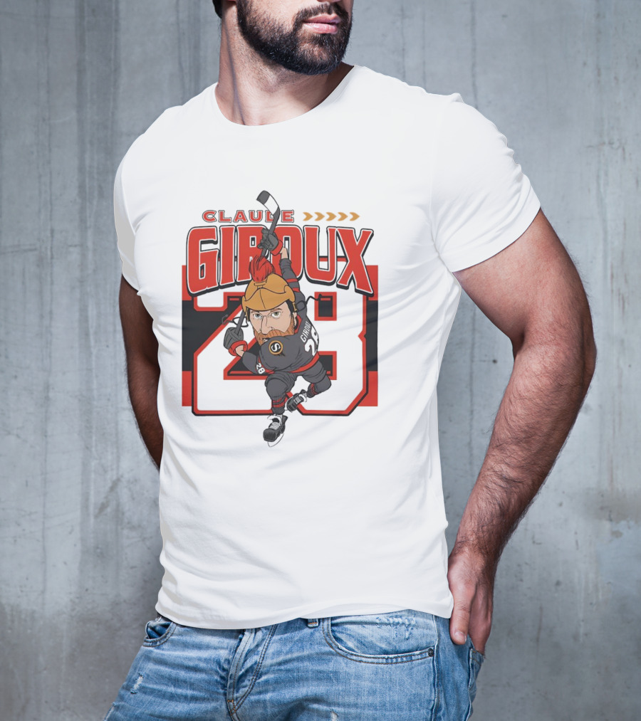 Claude Giroux Ottawa Senators Hockey Caricature Number 28 T-Shirt