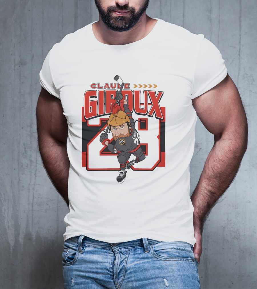 Claude Giroux Ottawa Senators Hockey Caricature Number 28 T-Shirt