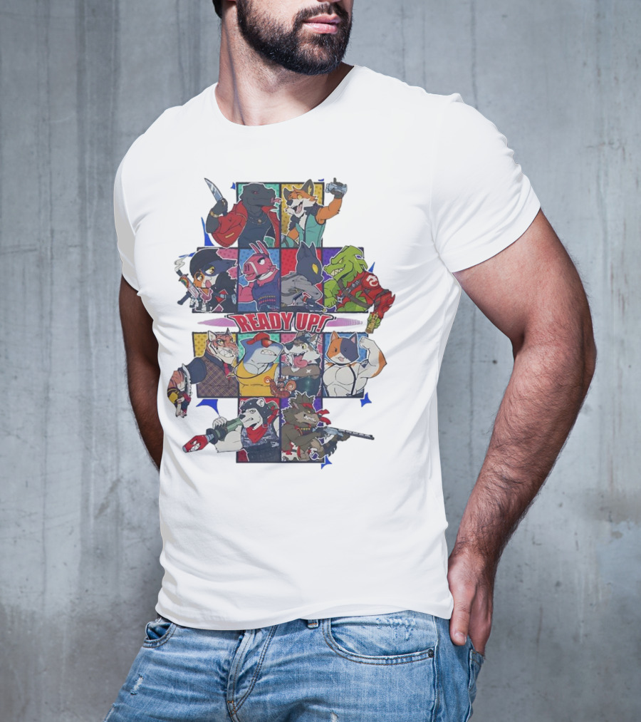 Ready Up Honoring Dragoneer’s Legacy Anthro Characters Grid With Weapons T-Shirt