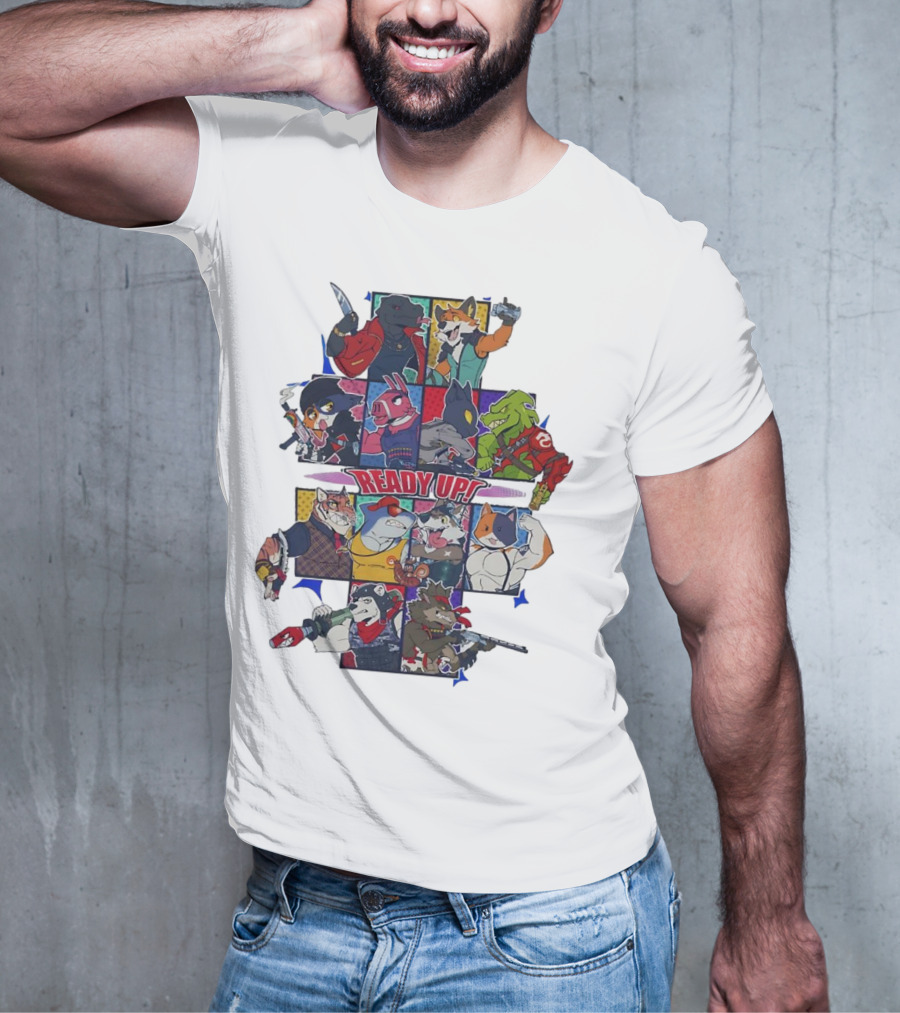 Ready Up Honoring Dragoneer’s Legacy Anthro Characters Grid With Weapons T-Shirt