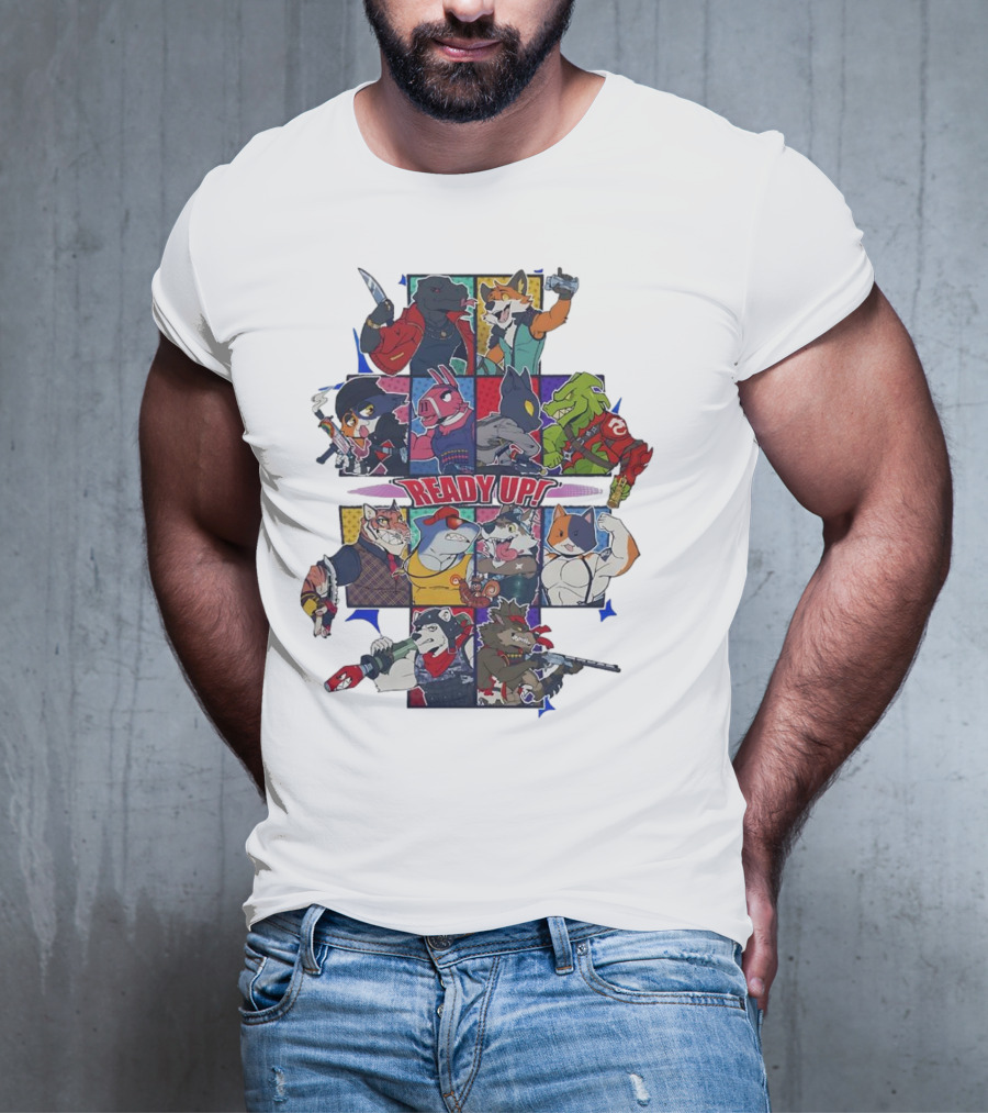 Ready Up Honoring Dragoneer’s Legacy Anthro Characters Grid With Weapons T-Shirt