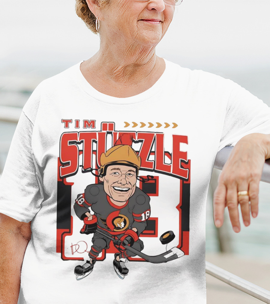 Tim Stützle Ottawa Senators Hockey Number 18 Caricature T-Shirt
